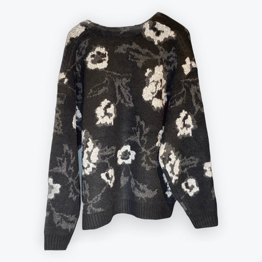 Many men many minds モヘアタッチ総柄ニットカーディガン