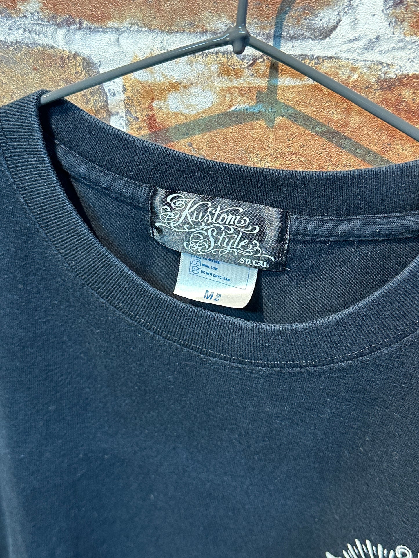 (USED) Kustomstyle So.Cal フロントフクロウデザインTシャツ ブラックM