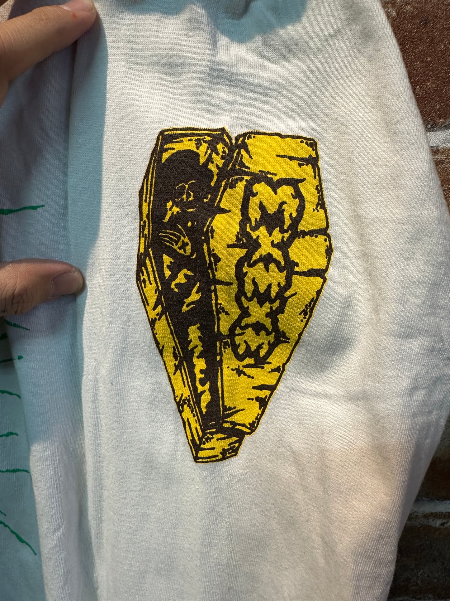 (USED) MXMXM緑色ハットおじさんプリント ロンT Mサイズ