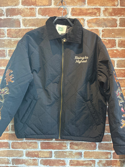 POWER TO THE PEOPLE　虎龍刺繍キルティングジャケット　ブラック