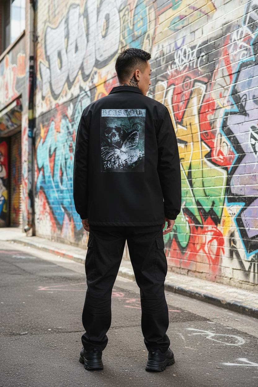 グラフィティ壁背景のバックプリント