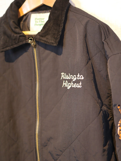 POWER TO THE PEOPLE　虎龍刺繍キルティングジャケット　ブラック