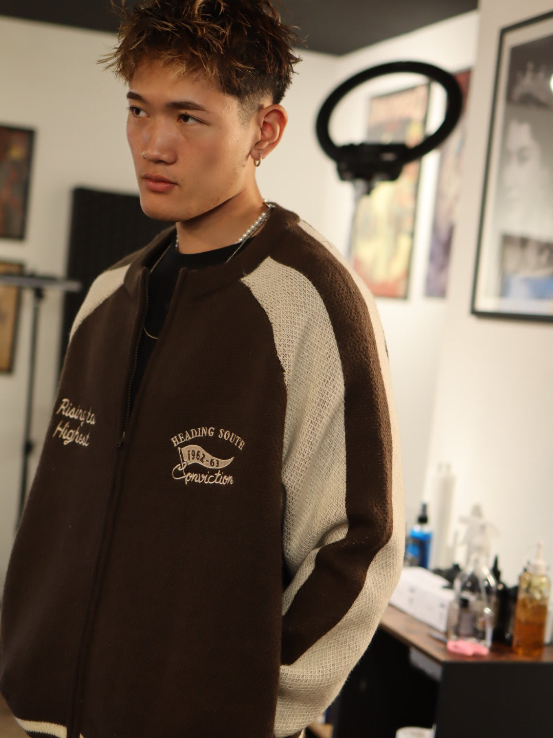 POWER TO THE PEOPLE Tiger ニットスカジャン