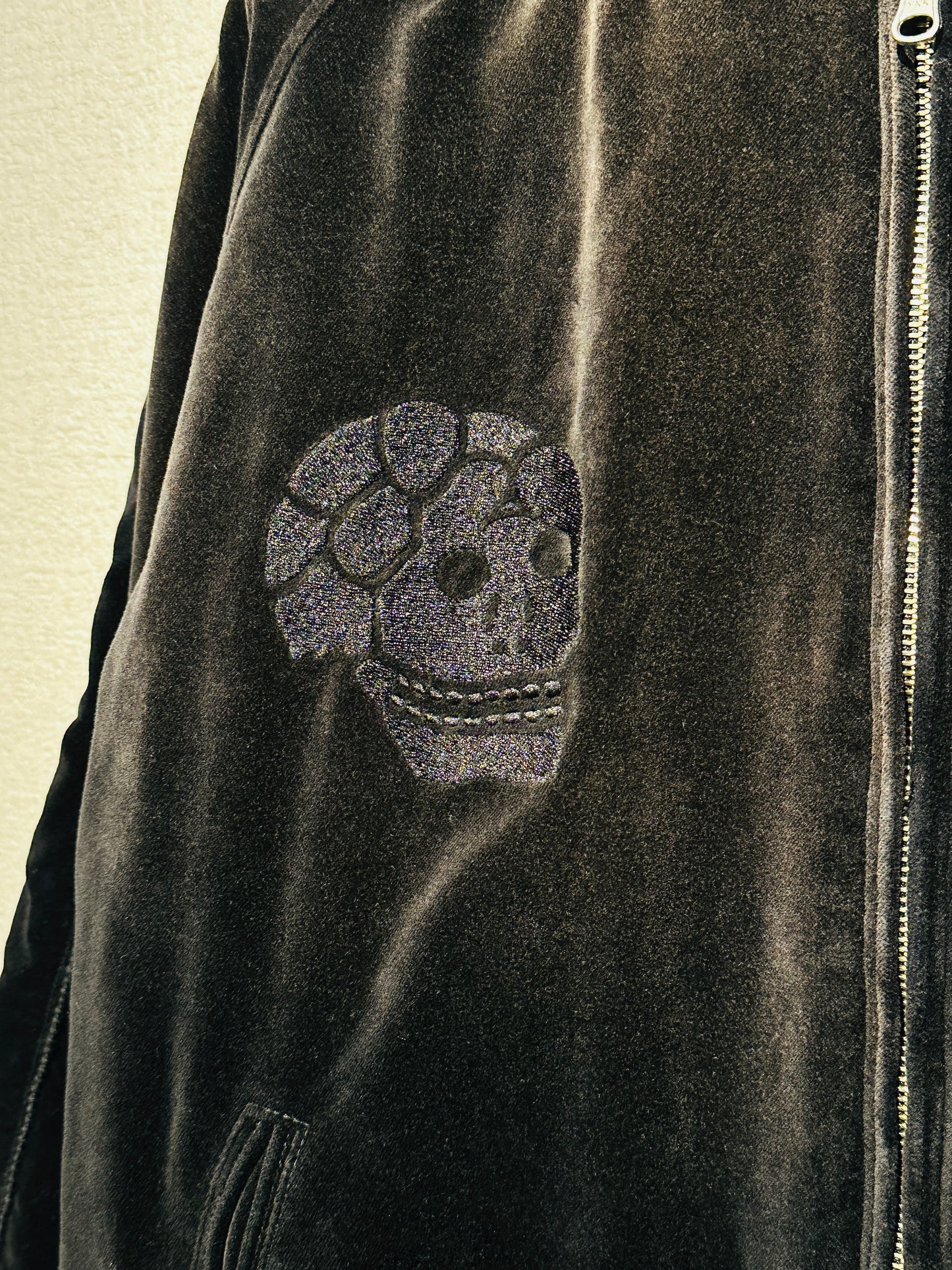 ADAM PATEK  aged velour souvenir jacket