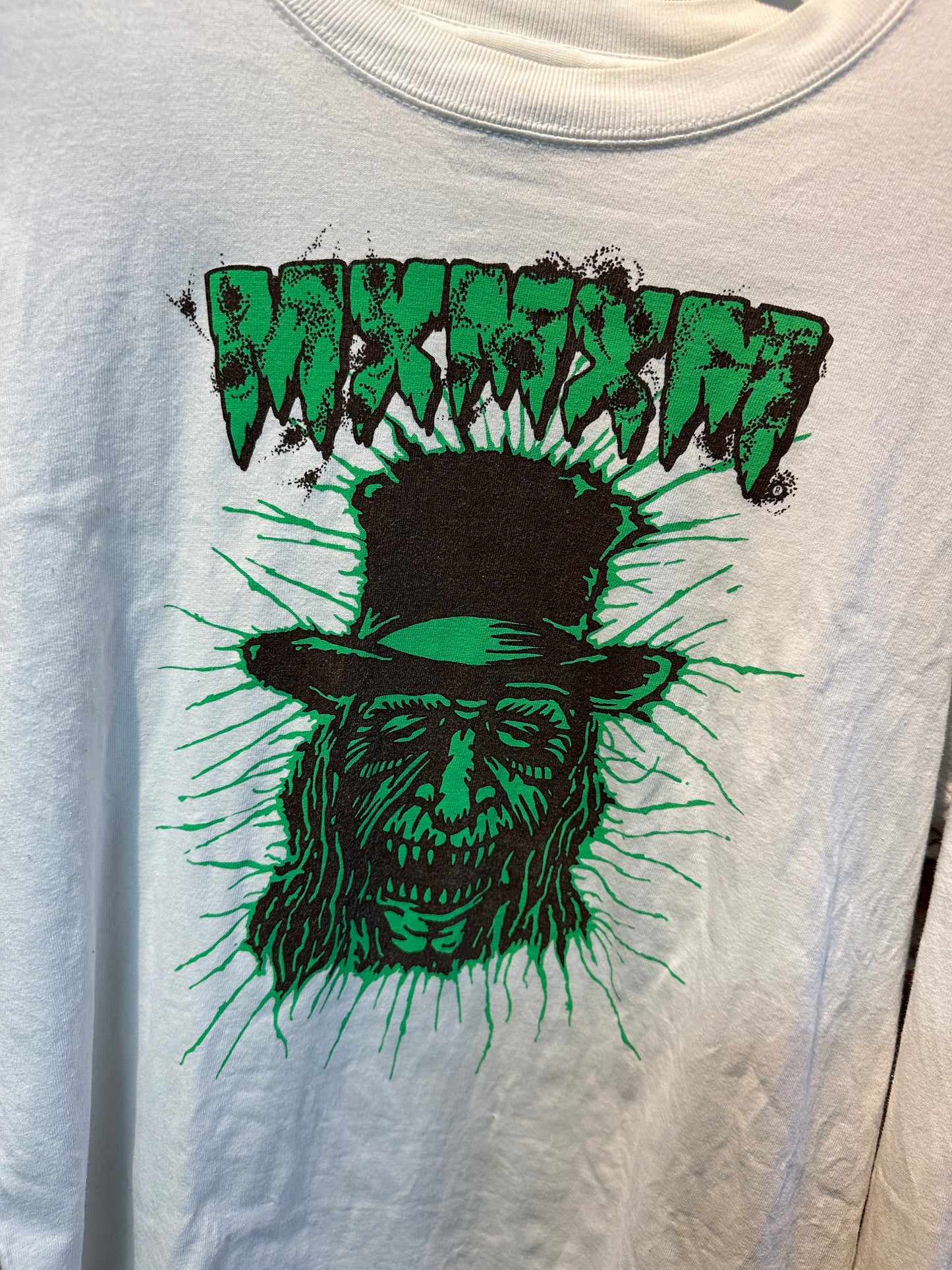 (USED) MXMXM緑色ハットおじさんプリント　ロンT　Mサイズ