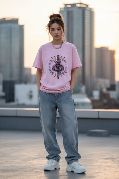 F.T.T レディースピンクTシャツ